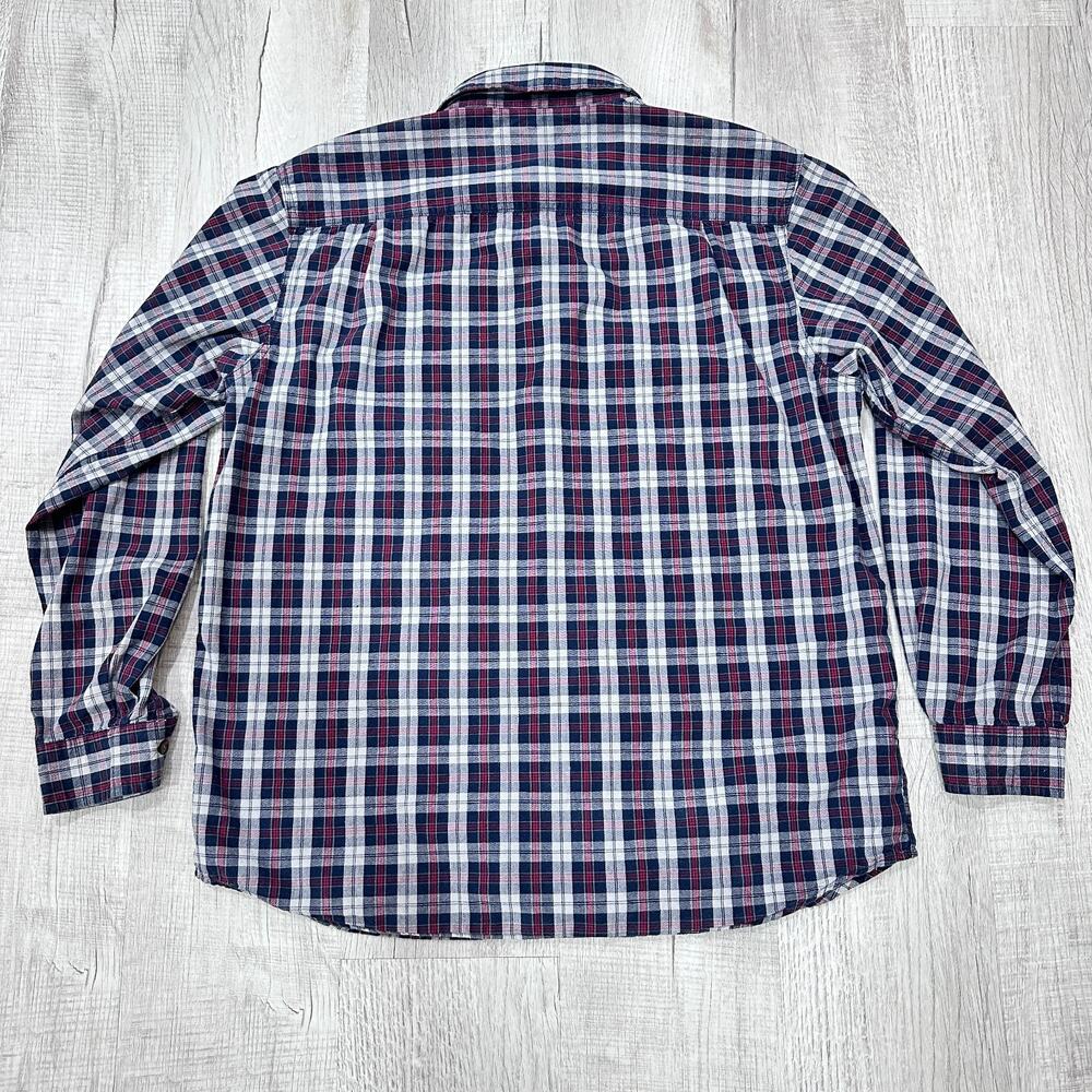 Carhartt Flannel Shirt Mens Large Red Plaid Button Down Long Sleeve Relaxed Fit - Picture 8 of 9